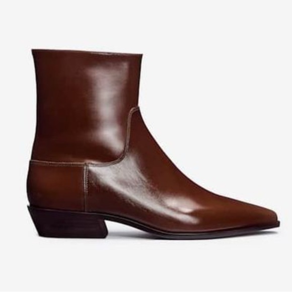 Reformation Dominique Leather Ankle Boots in syrup leather - Picture 2 of 11